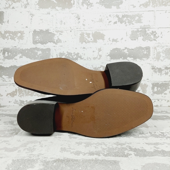 New Sam Edelman Bronson Black Suede Low Stack Heel Bootie O473 - Picture 8 of 12